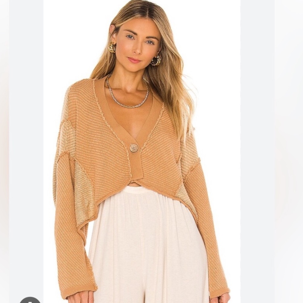 Free People Terra Burnt Orange Cropped Cardigan